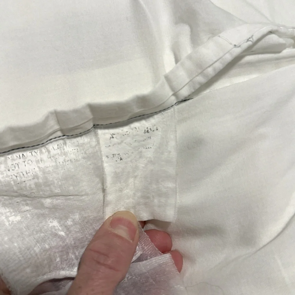 Crate&Barrel Embroidered Contrast Weave Standard Cotton Sham Pillow Case